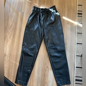 Abercrombie & Fitch Black Faux Leather Joggers